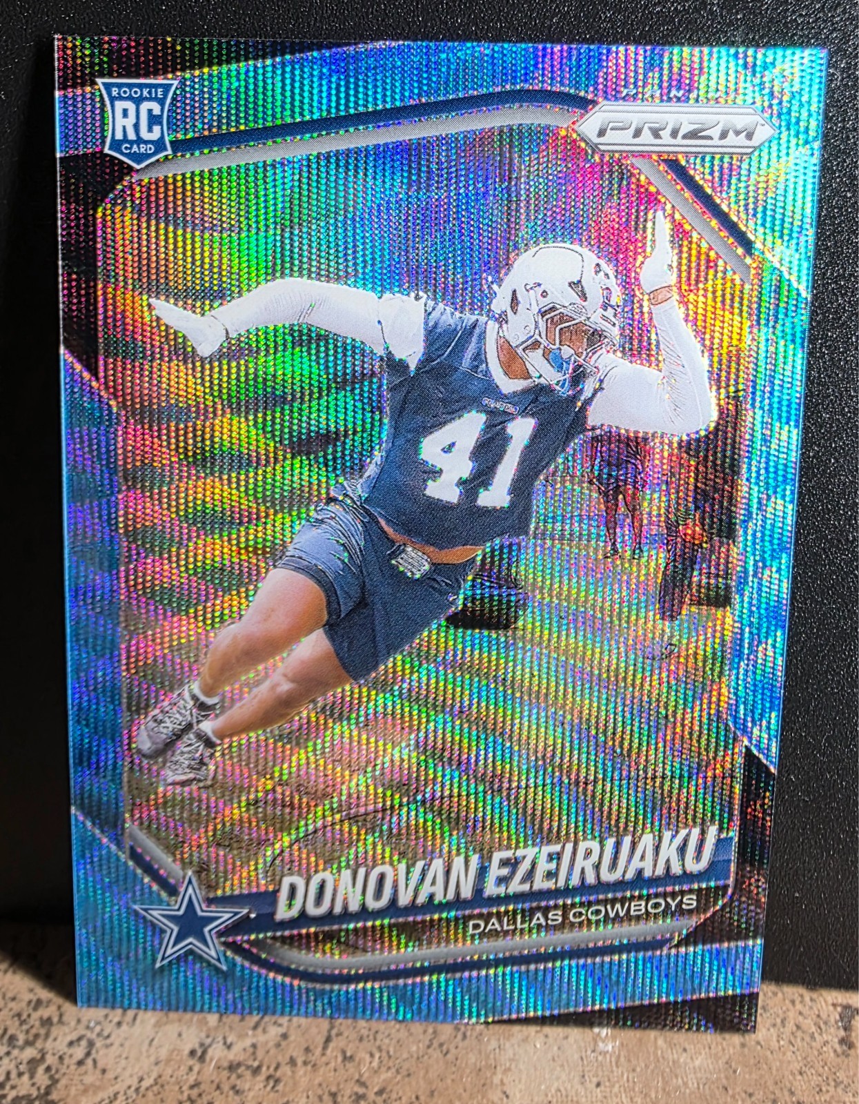 DONOVAN EZEIRUAKU 2025 PANINI PRIZM ROOKIE BLUE WAVE #314 RC /230 Q5462