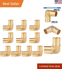 10 Pack PEX 1 Inch Elbow Fittings Compatible With PEX B C Lead-Free Brass