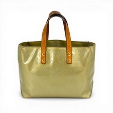 Borsa tote Louis Vuitton Reade PM Vernis in pelle verniciata giallo lime M91144