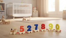 Wooden Digits 0 to 9 Number Train