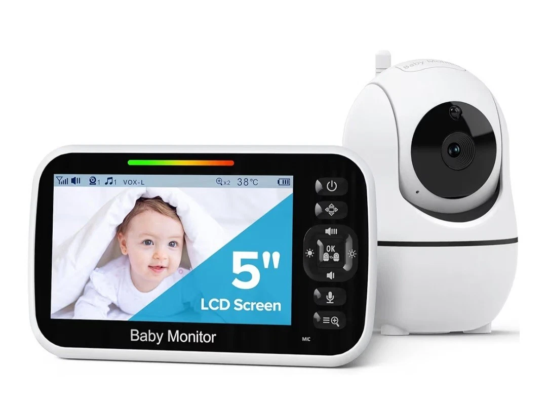 GoodBaby Baby Monitor with Camera and Audio. 5" 720P HD Split Screen.