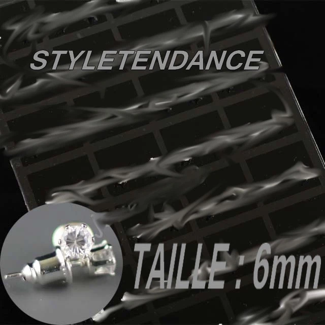 Paire boucles d'oreilles femme ado fille acier zircon carré rose 5mm