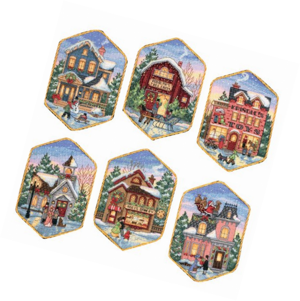 Dimensions Needlecrafts Counted Cross Stitch, Christmas Village Ornaments eBay