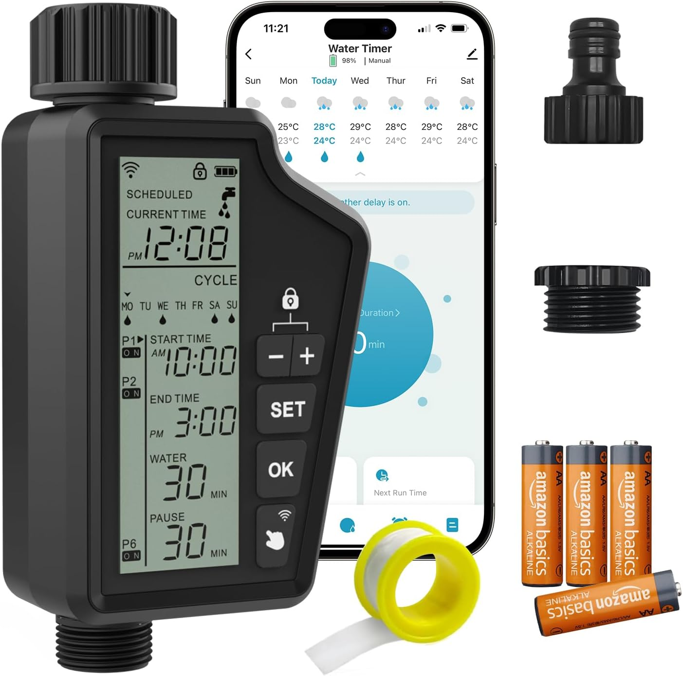 Smart Wifi Watering Timer, Automatic Sprinkler, Timer Sprinkler, Programmable Wa