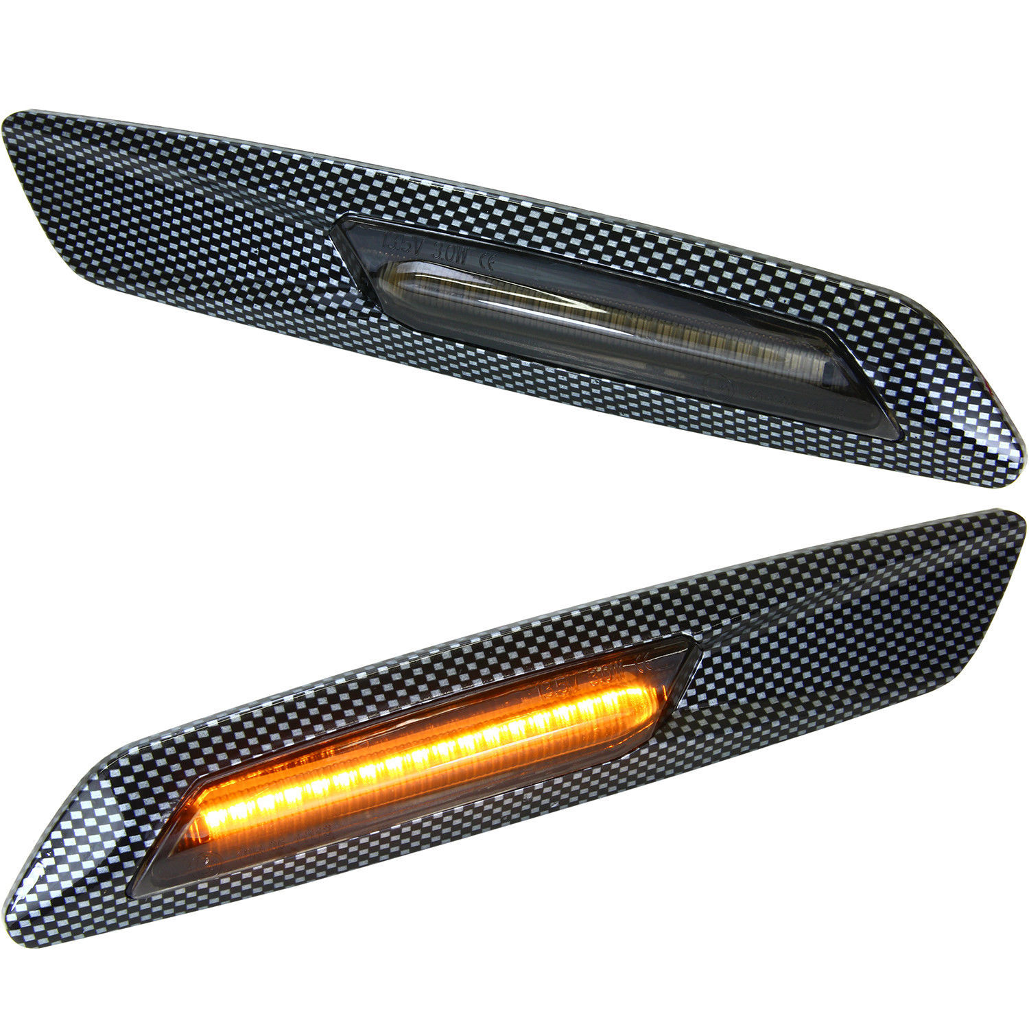 Répétiteurs LED BMW Série 3 E90 330i berline noirs avec look carbone