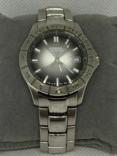 Fossil Blue AM3726 Unisex Watch Stainless Steel Silver Date