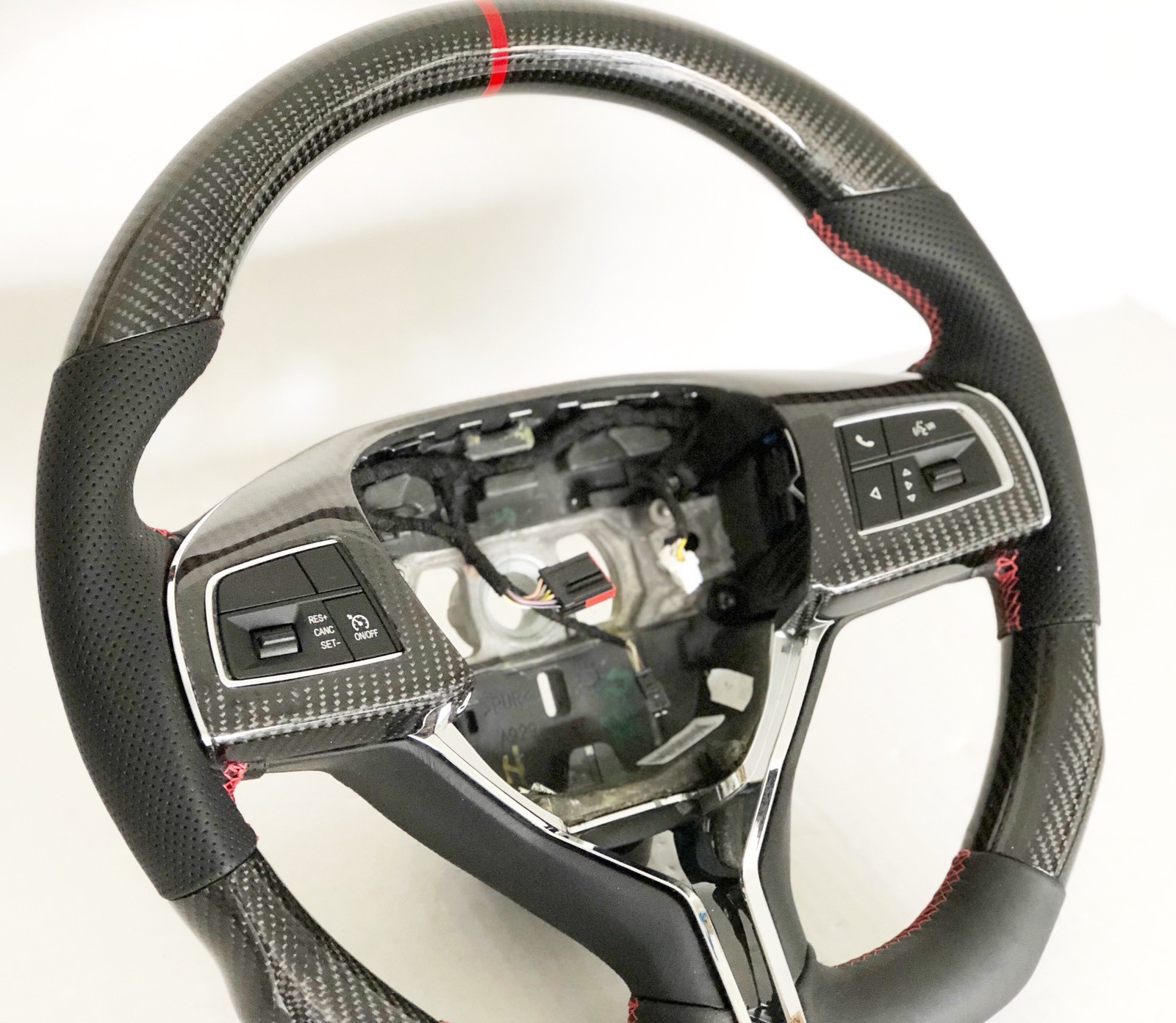 OEM NEW MASERATI GHIBLI QUATTROPORTE LEVANTE CARBON FIBER RED STEERING WHEEL