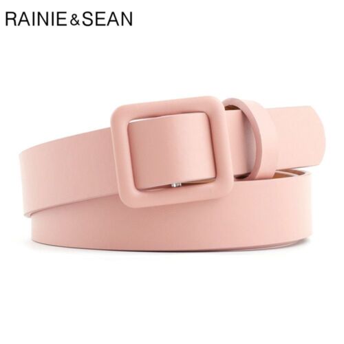 Pink Color Solid Pattern Belts Women Casual Garments Apparel Leather Waist Belt - Picture 1 of 17