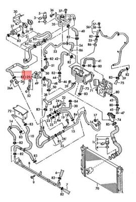 VW PHAETON 3D1 COOLANT HOSE WITH QUICK RELEASE COUPLING 3D0122063BM