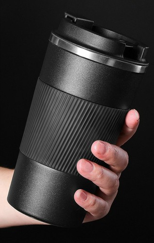 Taza de viaje termo de café termo de acero inoxidable doble de 380 ml / 510 ml con estuche antideslizante - Imagen 7 de 17