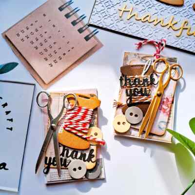 Thread Spool Scissors Tag Frames Metal Cutting Dies Scrapbooking Card Craft