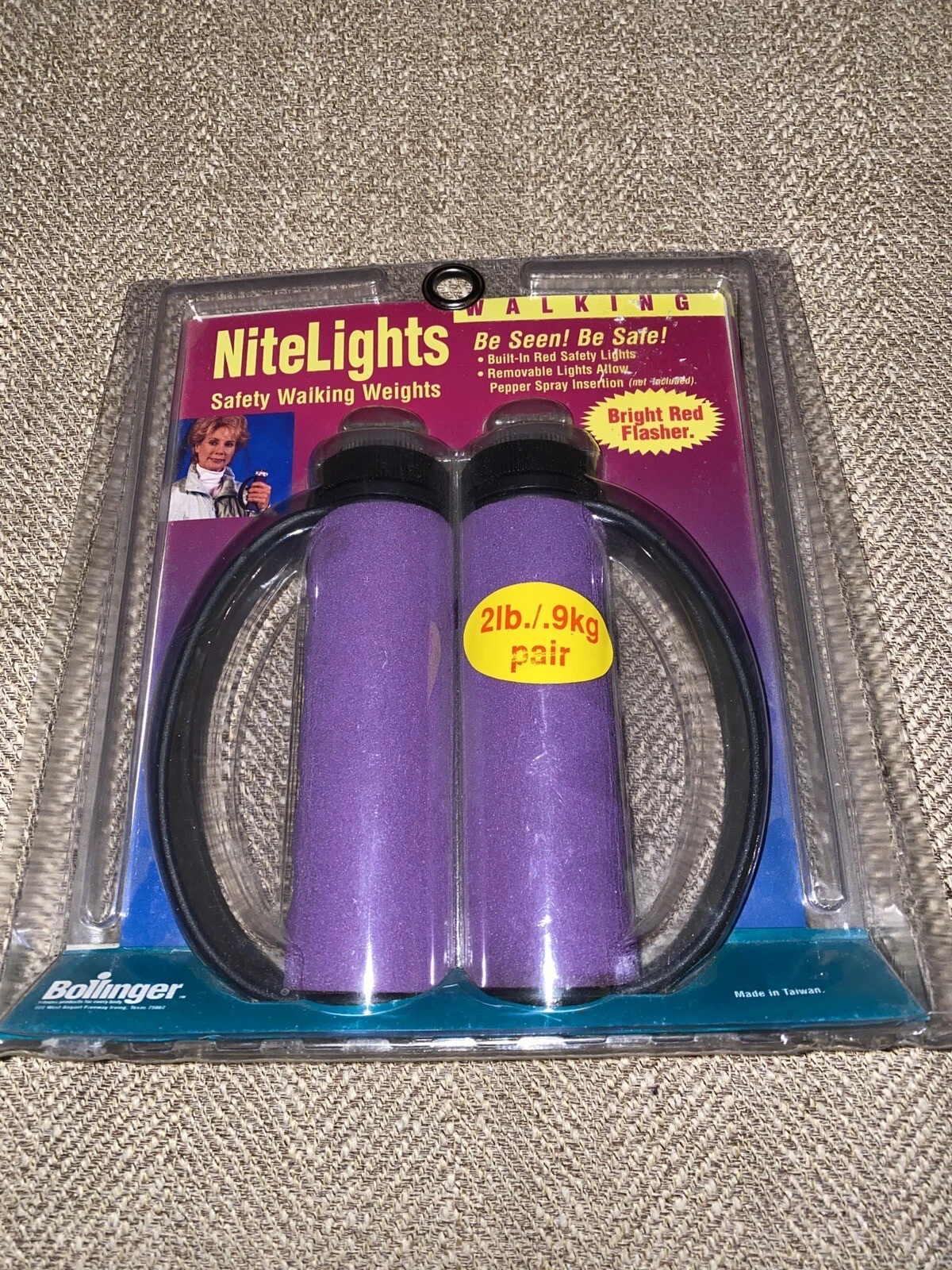 Bollinger Nitelights Safety Walking Weights JOGGERS/ WALKERS 2- 1 LB Weights NEW