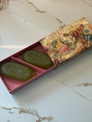 Vintage L'Effleur Coty Perfume Soap Set of 2 New Box Fragrance 2.5 oz Bath READ