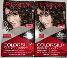 Revlon Colorsilk Beautiful Color Permanent Hair 30 DARK Brown 2 Pack 