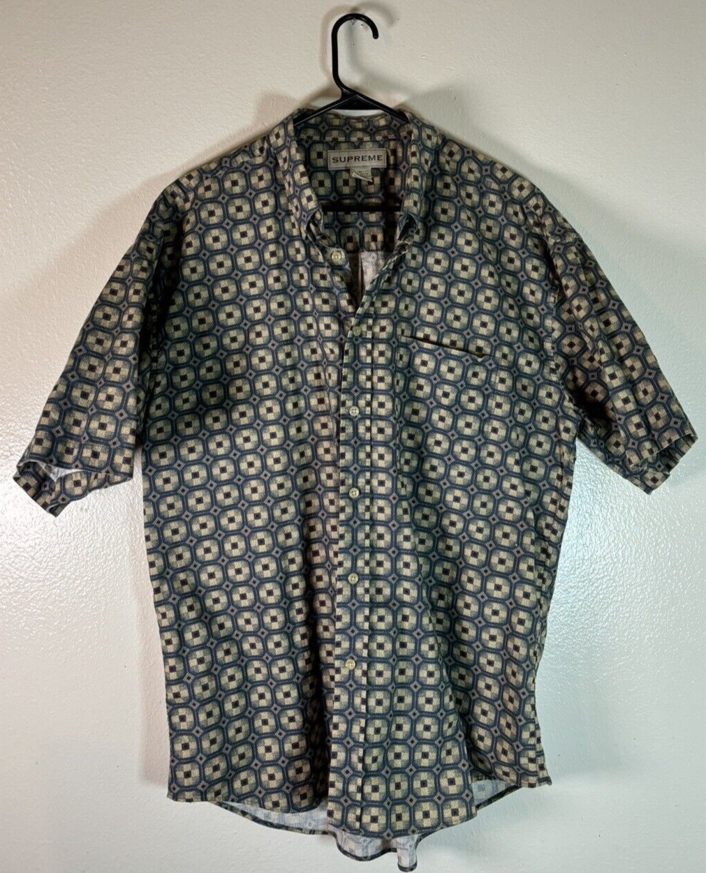 Supreme Multicolor Geometric Button Up Shirt XL