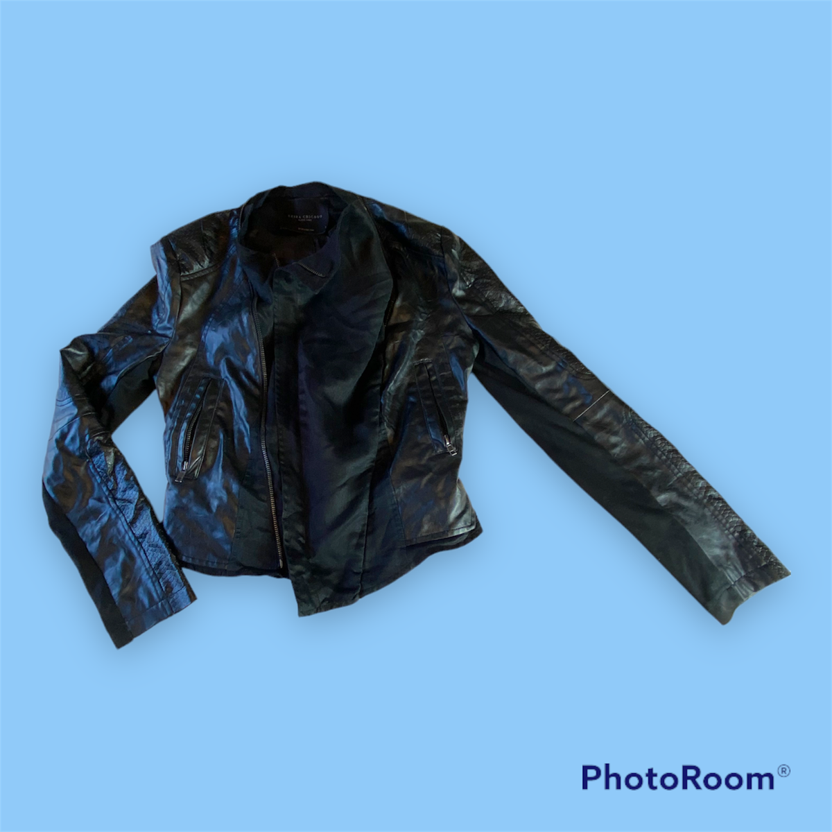 Akira Black Label Women's S Faux Leather Jacket Moto Faux Suede