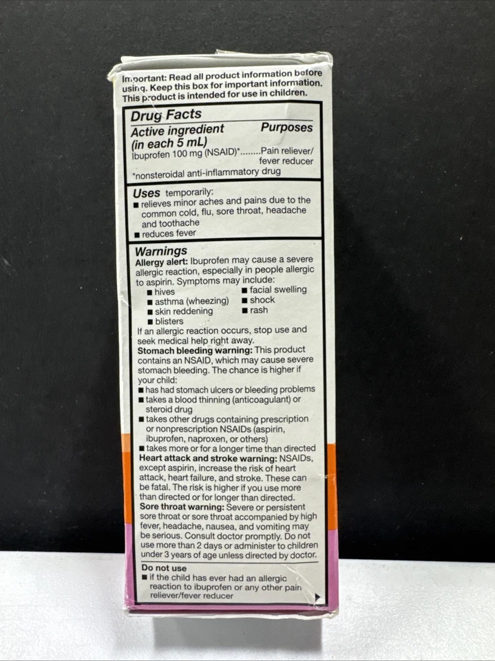 Equate Children’s Liquid Ibuprofen•4 Floz•Bubble Gum•8 HR Relief•Exp 10/2025 - Image 4 of 4