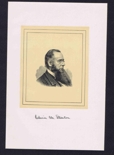 Edwin M. Stanton Secretary of War under Lincoln -1901 Portrait Print - Picture 1 of 1