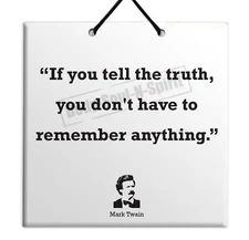 Mark Twain Sale Quote Ceramic Wall Hanging TILE Plaque Home Decor Gift Sign