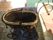 Vintage - wood and wicker doll carriage