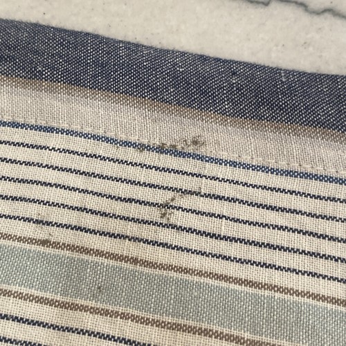 Williams-Sonoma Stripe Table Runner Blue Tan Off White 15" x 108" - Picture 8 of 9