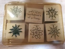 2002 Stampin Up 6 pc Something Nice 2002 wood mounted rubber stamps