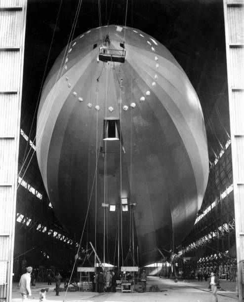 The R101 Airship In A Hangar At Cardington In Bedfordshire 1929 Old ...