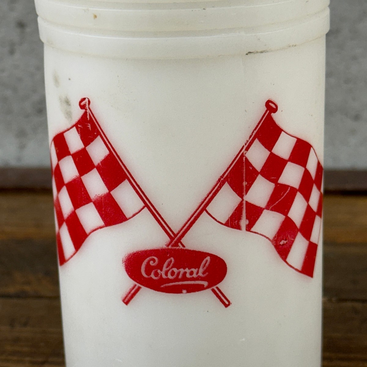 Vintage Coloral Water Bottle Bicycle Checkered Flag Steward