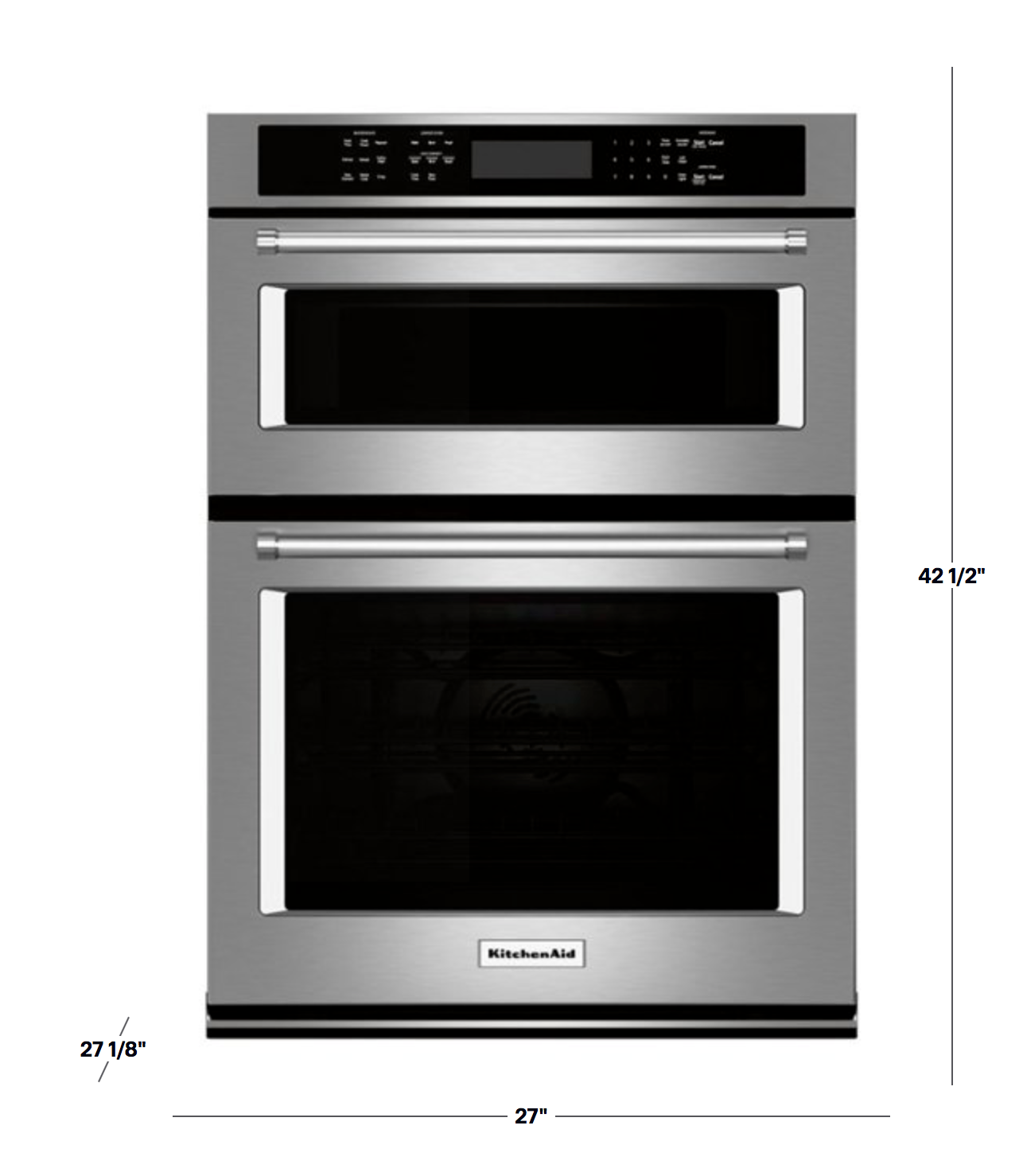 KitchenAid 27in Double Electric Wall Oven and Microwave Combo
