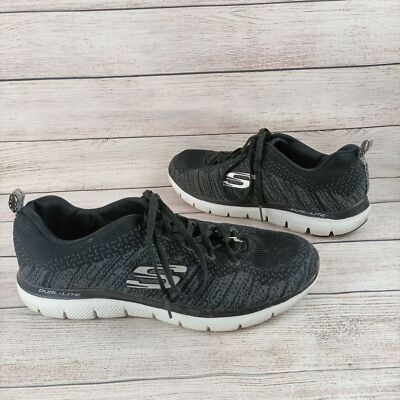 Skechers Womens Skech Knit Sneakers 10 Black Dual Lite Memory