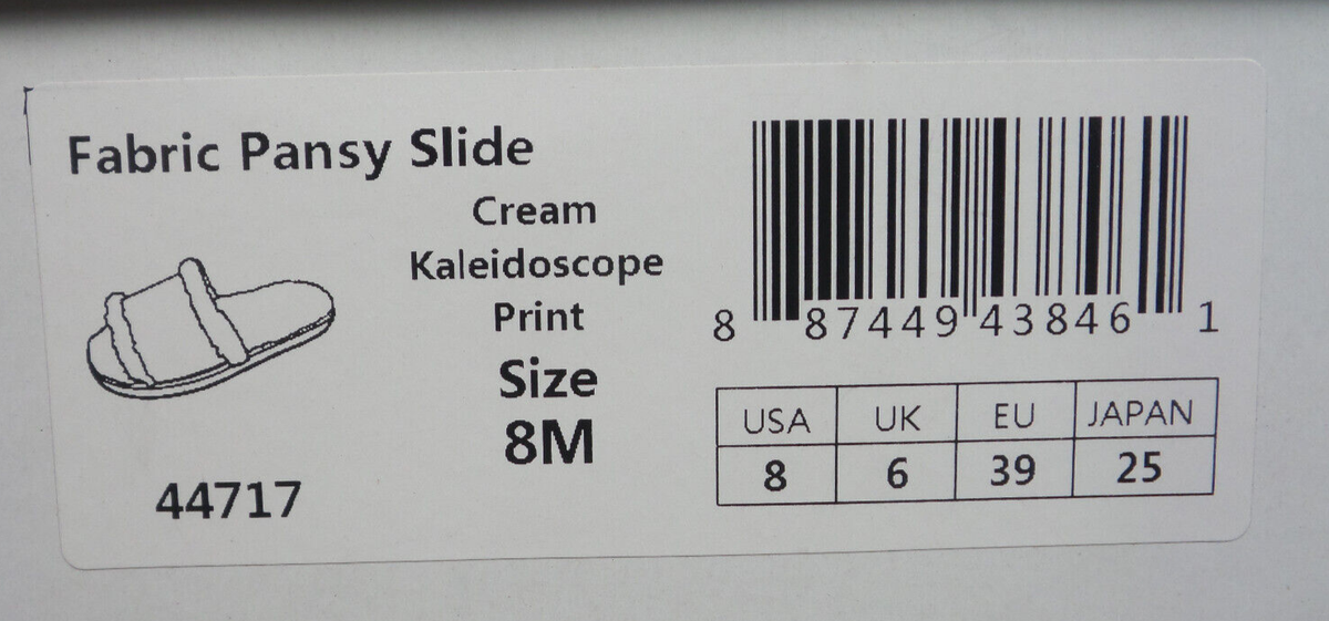 Minnetonka Fabric Pansy Slide 44717 Cream Kaleidoscope Print