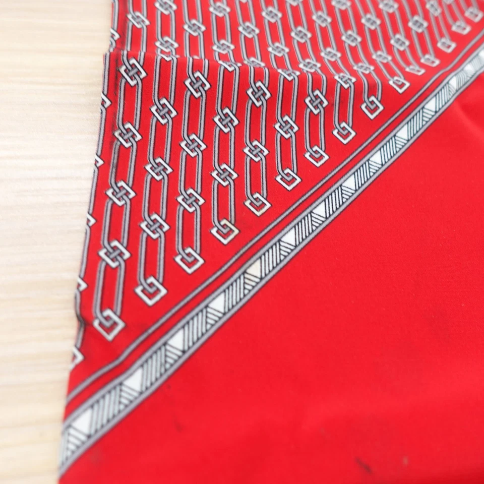 Ascot Cravat Neck Tie Mens Red Chain Link Western Victorian Tuxedo Suit Designer - Image 4 of 4