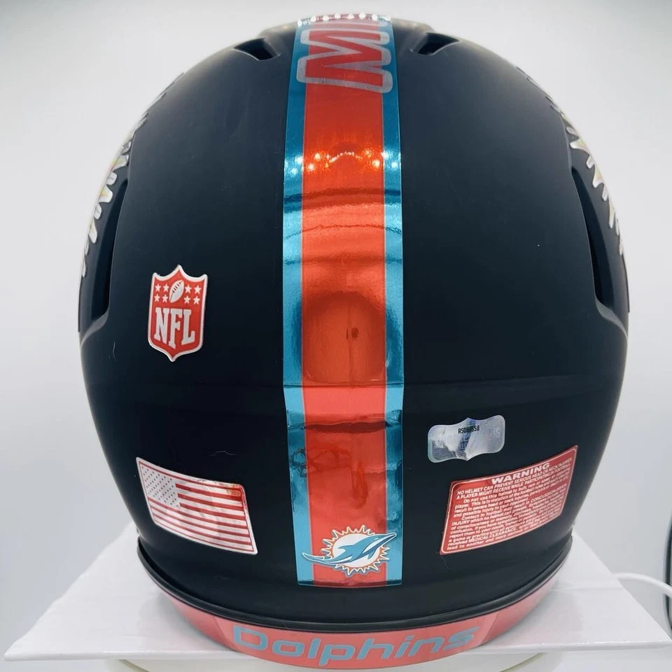 Calcomanías cromadas eclipse personalizadas auténticas tamaño completo firmadas por Ronnie Brown de los Miami Dolphins Foto 3 de 4