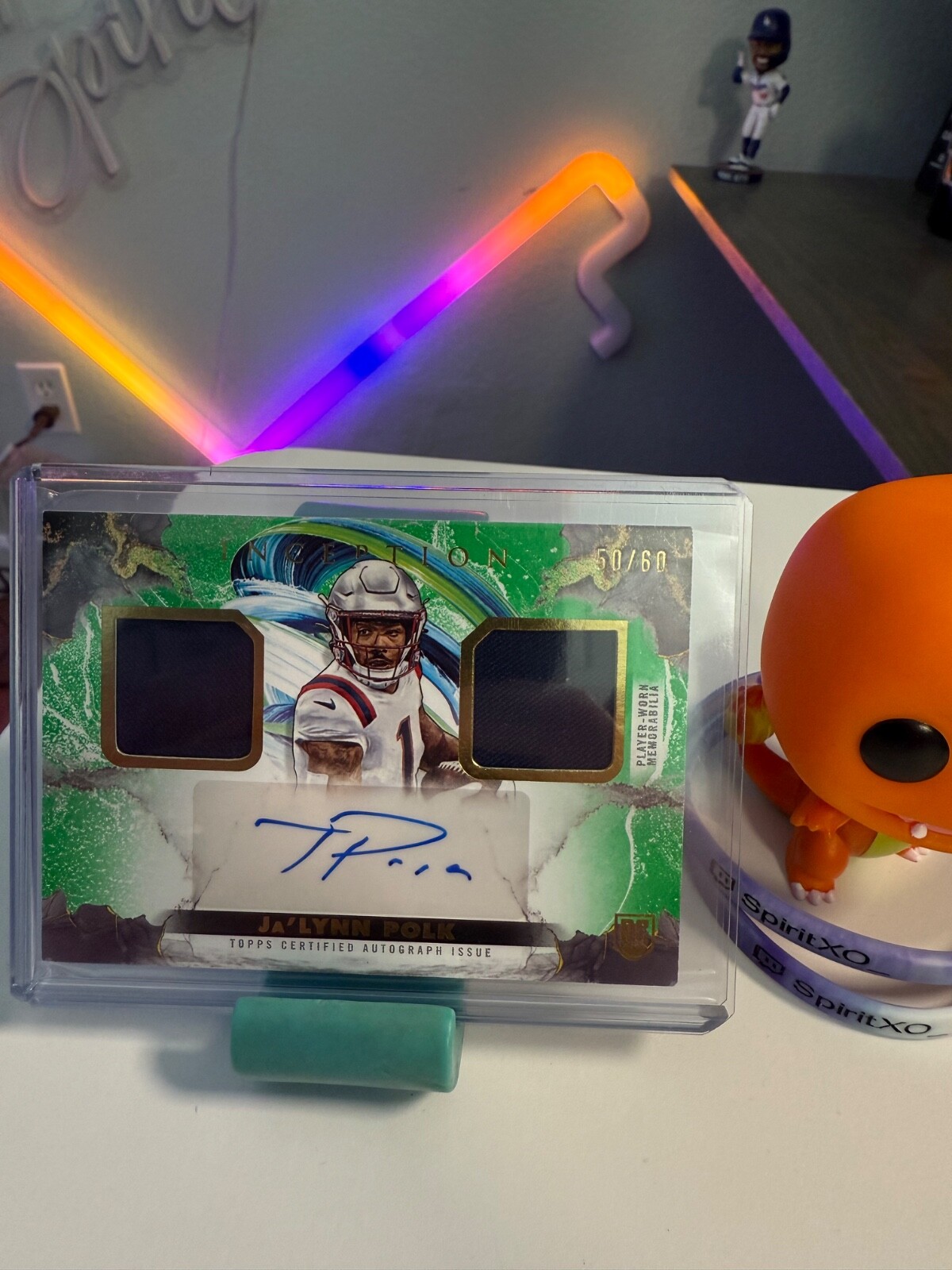 2024 Topps Inception Ja'Lynn Polk Rookie Dual Patch Green Auto /60 FFRA-JLP