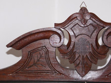 antiker Möbel aufsatz Schrank krone Spiegel massiv Holz dunkel HBT 21,7x79,7x4,2