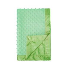 Baby Soft Minky Dot Blanket with Satin Backing Green 30"x40" Boys Girls