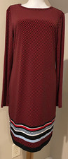 MICHAEL KORS Womens Red & Navy Blue Dress - Sz Medium
