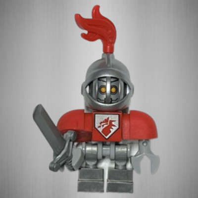 Lego  Minifigur nex049, Nexo Knights, Macy Bot roter Roboter Schwert Waffe Helm