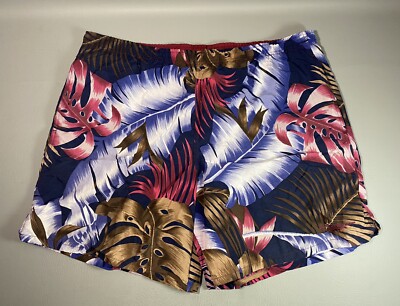 Vintage Speedo Men's L (38-40W) Floral Multicolor Lined Drawstring Swim Trunks