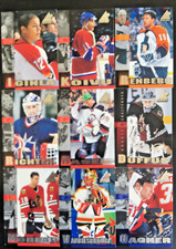 1997-98 Pinnacle Inside Lot of 9 hockey cards with Hasek, Iginla, Koivu.