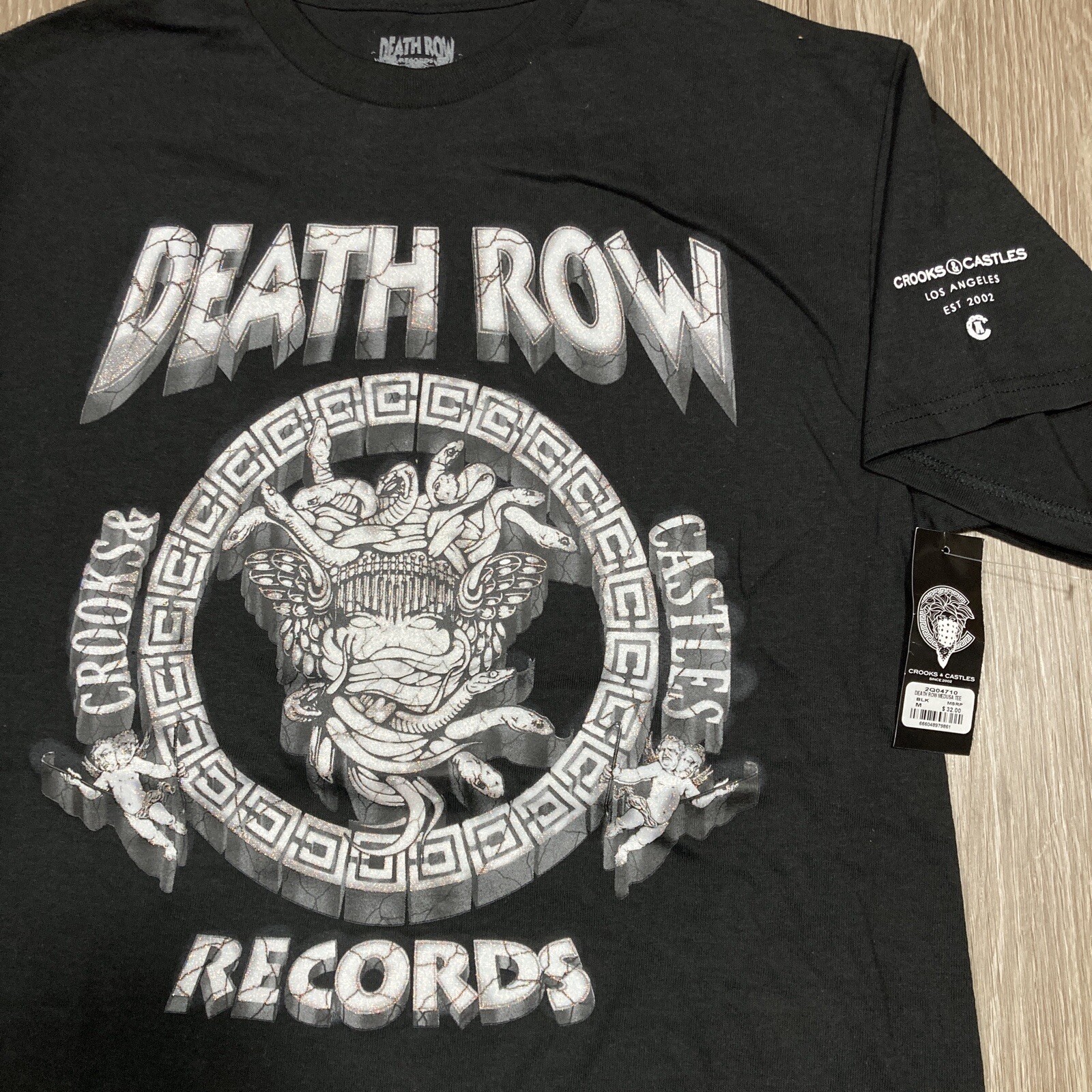 FILA Maglietta Death Row M NUOVA Crooks & Castles Rap Hip Hop Album Concerto Party Tour Maglietta