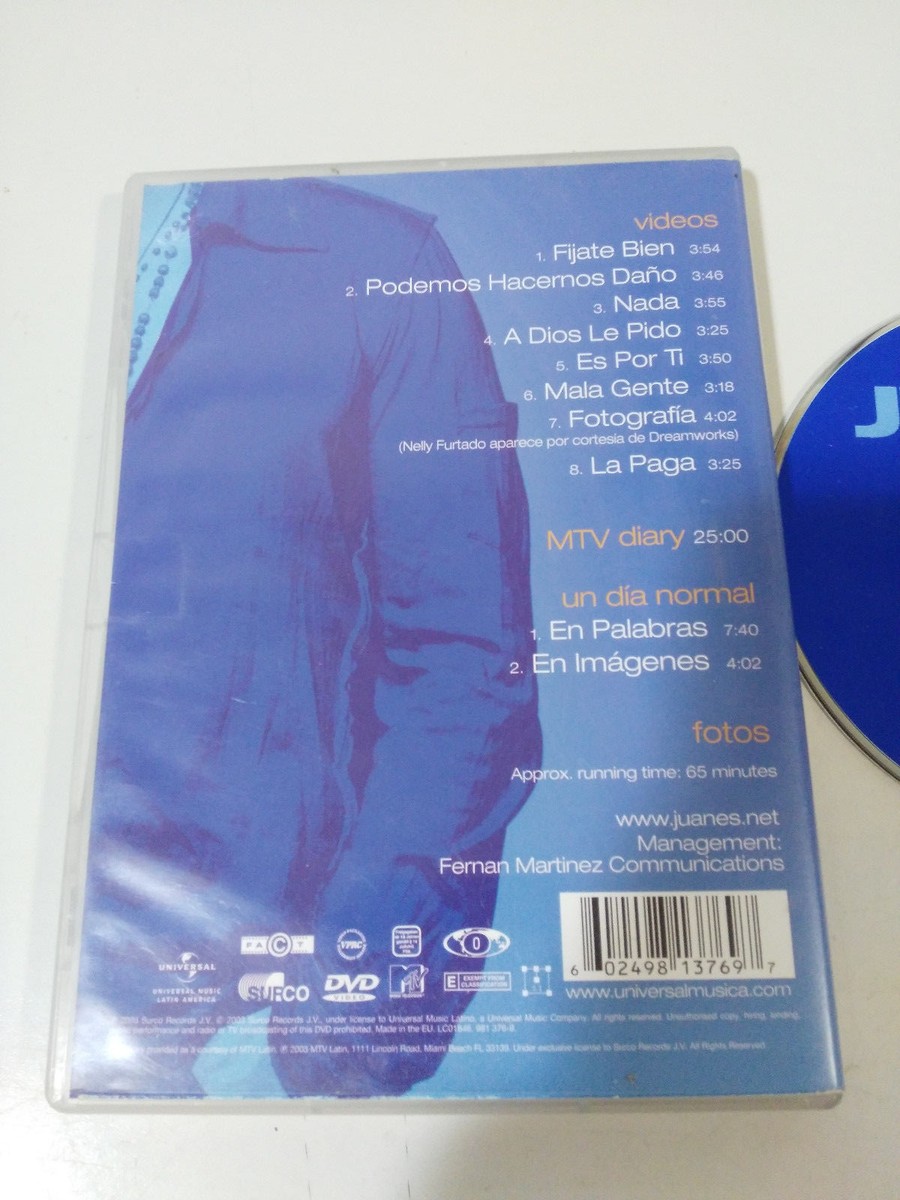 Juanes El Diario De Juanes DVD + Extras Region 0 Multizona AM