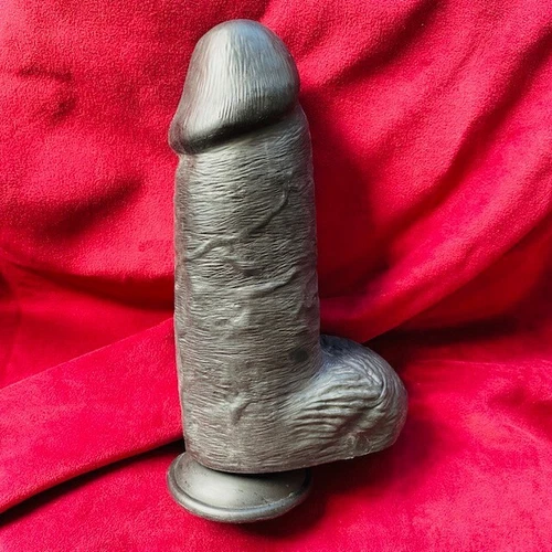 8.2 Inch Thick Huge Dildo Anal Butt Plug Penis TPE Black Suction Cup Real Feel - Picture 5 of 17