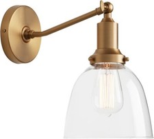 PERMO Industrial Vintage Slope Pole Wall Mount Single Sconce with Antique