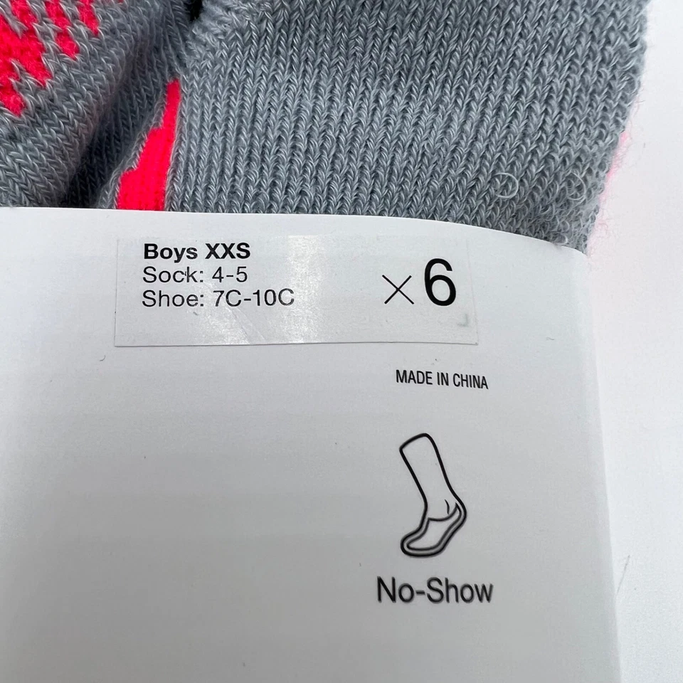 Paquete de 6 calcetines acolchados para niños Nike talla XXS talla 7C-10C lisos Foto 3 de 4