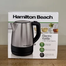 Hamilton Beach Electric Kettle 1 Liter Cord-Free Stainless Serving Pot 40978G
