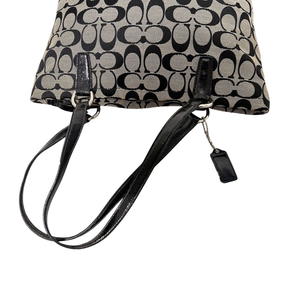 COACH Signature Tote Bag Handbag Leather Canvas Shoulder Brand Bag Black Everyda thumbnail 8