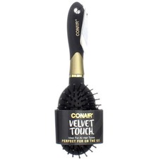 4 Pack Conair Velvet Touch Cushion Hair Brush, Black