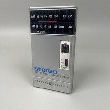 GE AM/FM Stereo Headset Radio - Model 7-1600B - Vintage Walkman Style - Tested