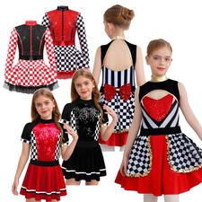 DE M&auml;dchen Rennfahrer Party Glitzer Paillette Wonderland Queen Halloween Kleid